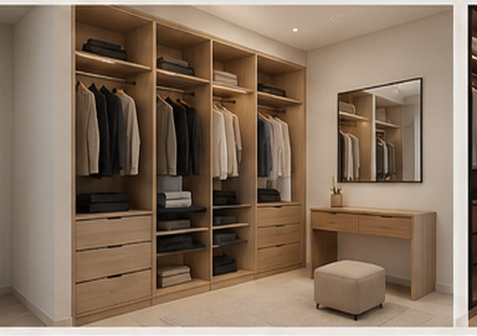 Closet claro con tocador