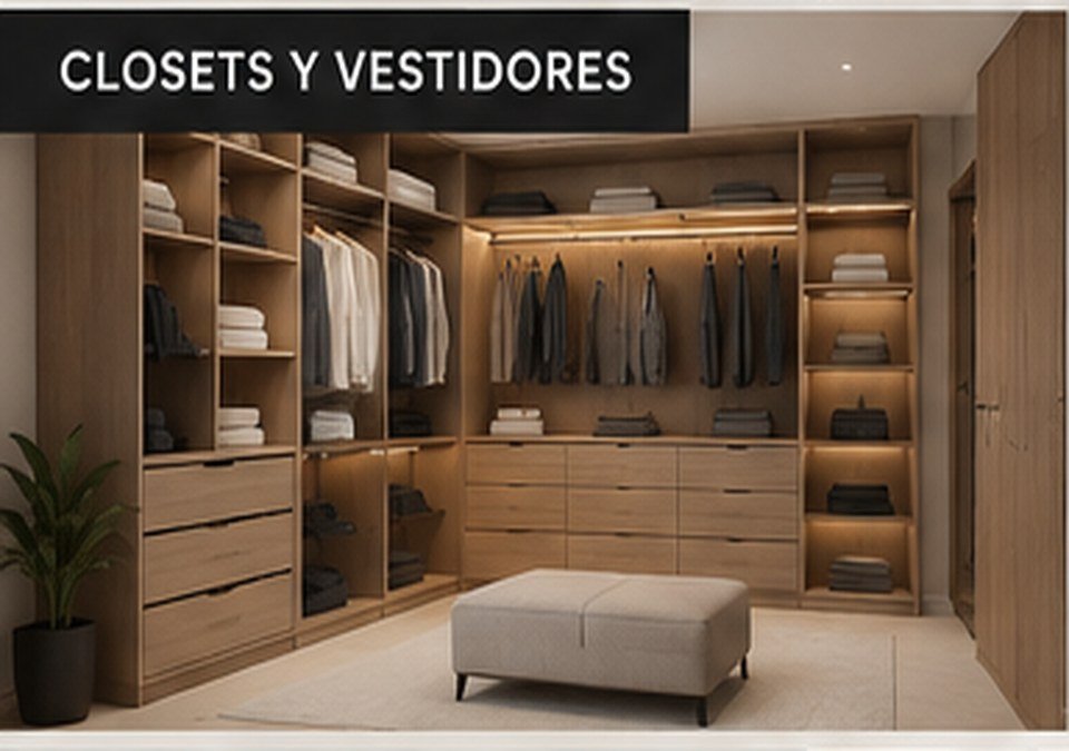 Vestidor abierto en tono roble