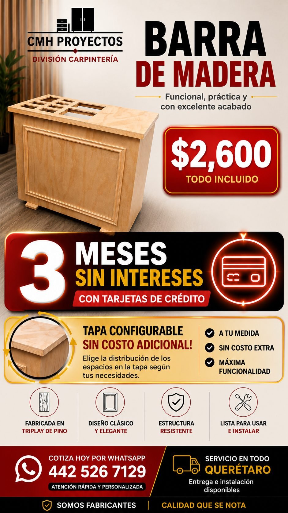 Barra de madera